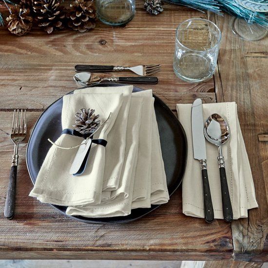 Loberon Servet set van 6 Fibi wit