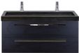 BES LED Seville Badmeubelset 120 cm - 2 Laden Black Oak - Wastafel Lucca Enkel