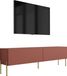 Meuble TV: Rouge brique (couleur), 140 x 52 x 32 cm, avec pieds dorés