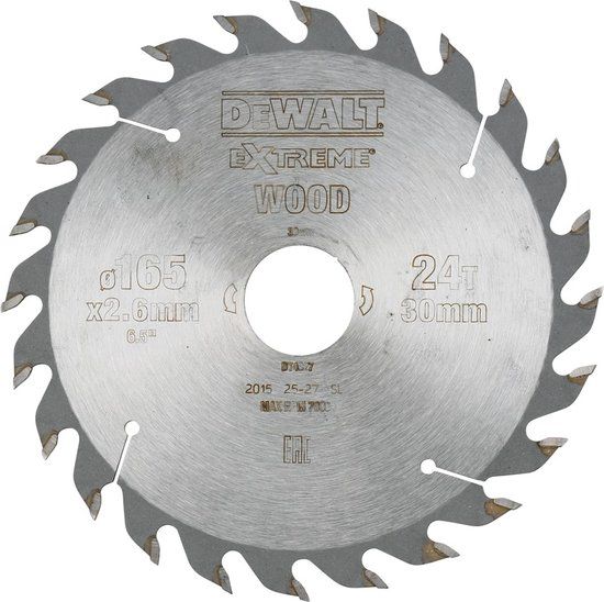 DeWalt DT4027-QZ Cirkelzaagblad - 165x30x24T ATB