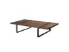 Table basse multi-planches en bois massif cerclée métal l161