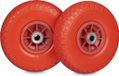 Merkloos Relaxdays 2x steekwagenwiel 3.00-4" - 260x85 mm - rubber - tot 80 kg - bolderkarwiel - rood