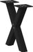 Pieds de table basse 2 pièces en forme de X 37x(30-31) cm acier noir