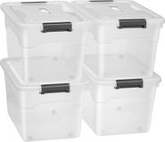 Juskys Opbergbox / Opslagdoos 60 L - Kunststof - 4-Delig - Incl. Deksel