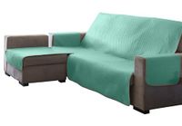 Estoralis AVA hoes voor Chaisse Longue, gewatteerd, modern design, turquoise, chaise longue 290 cm, linkerhoekdeel, stofgrootte 290 x 255 cm