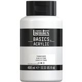 Liquitex Basics - Verf - acrylverf - titaanwit - ondoorzichtig - satijn - 400 ml