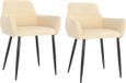 vidaXL Eetkamerstoelen 2 stuks fluweel crèmekleurig