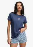 Superdry Heritage Nautical Motif T-shirt Slanke Pasvorm Dames Katoen Standaard Marineblauw