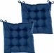 Anna's Collection Coussin de chaise matelassé - 2x - bleu foncé - 38 x 38 cm