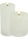 bougies LED/bougies tronc set - 2x - blanc - H8, H12,5 cm - swirl