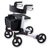 GIMA Stijlvolle opvouwbare rollator, met lichte aluminium structuur, gevoerde nylon zitting met riem omhoog, 43164