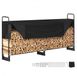 Latios Porte-bûches - Râtelier de stockage de bois extérieur - 259 x 36 x 117 cm - Cadre en acier - Thermolaqué - Capacité de charge 300 kg - Avec housse imperméable