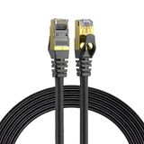 Elfcam - 2 m Cat 7 RJ45 Ethernetkabel, STP 100% Koper, 10 Gbps 600 MHz, Ronde Afgeschermde Netwerkkabel, Compatibel met Boxen, Pc's, Tv's en Consoles – Zwart
