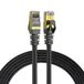 Elfcam - 2 m Cat 7 RJ45 Ethernetkabel, STP 100% Koper, 10 Gbps 600 MHz, Ronde Afgeschermde Netwerkkabel, Compatibel met Boxen, Pc's, Tv's en Consoles – Zwart