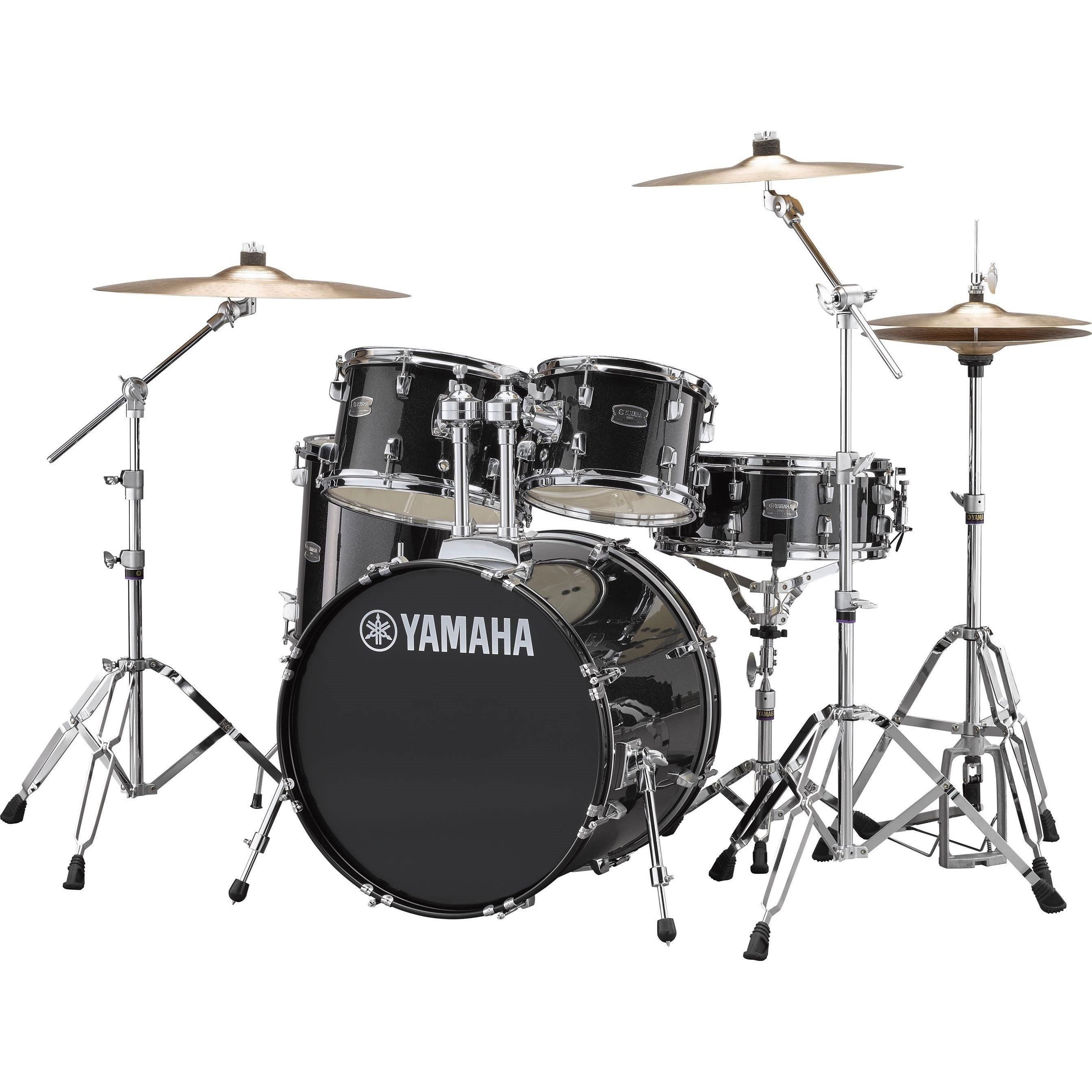 Yamaha Rydeen RDP0F5 Black Glitter Drum Set with Paiste Cymbals