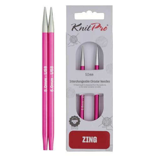 KnitPro Zing Verwisselbare Rondbreinaalden 4" (10cm) | 5.00mm
