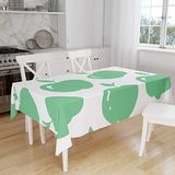Bonamaison Tafelkleed, Anti-Mold, Sneldrogend, Waterdicht, 100% Polyester Tafellaken, Petroleum Groen, Wit, 140 x 160 Cm