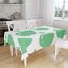 Bonamaison Tafelkleed, Anti-Mold, Sneldrogend, Waterdicht, 100% Polyester Tafellaken, Petroleum Groen, Wit, 140 x 160 Cm