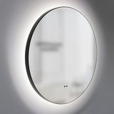 Talos LED badkamerspiegel rond Verona Shine in mat zwart Ø50 cm