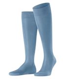 FALKE Tiago lang eenkleurig fil d'Ecosse katoen kniekousen heren blauw - maat 45-46