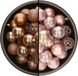 Bellatio Decorations Boules de Noël mix - 74 pièces - marron camel et rose clair - 6 cm - plastique