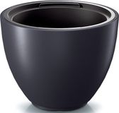 Prosperplast Plantenpot/bloempot Sevilla - buiten/binnen - kunststof - antraciet - D30 x H23 cm - met binnenpot