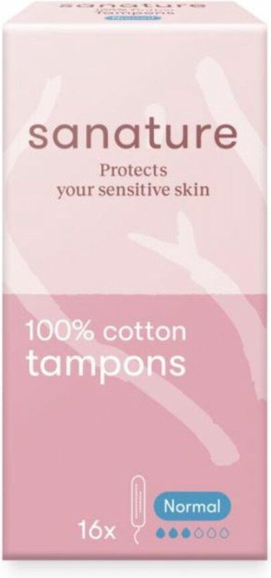 Sanature Tampons Normaal - 16 stuks - 100% Katoen
