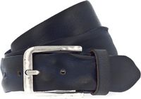 Vanzetti Leren Riem Denim Love 40mm Full Leather Belt W90 Marine Blauw
