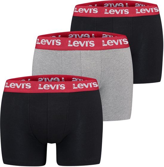 Levis Men Repeat Logo Boxer 3P Black/Grey Combo L