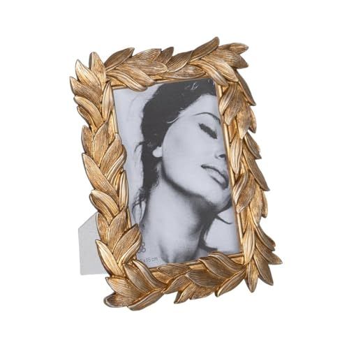 BigBuy Home Gouden fotolijst polyresin bladeren 15,8 x 1,8 x 20,5 cm