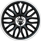 J-Tec Orden R Wieldoppenset 14-inch - Zwart/Zilver + Chroom Ring (4-Delig)