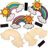 Baker Ross Regenboog Magneten van Hout (10 stuks) Knutselspullen en Knutselsets voor Kinderen
