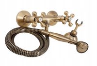 Kuchinox Stilo Serie - Retro Wandgemonteerde Douchekraan - Antiek Messing - Keramische Schijf