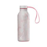 con-tatto Fles thermosfles met 3 wanden van staal en koper – 25 uur koud en 15 uur warm – hoofdband en deksel voor sportdeksel inbegrepen! (Pink Marble)