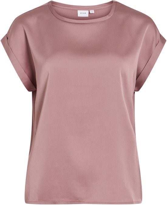 Vila T-shirt Viellette S/s Satin Top - Noos 14059563 Nostalgia Rose Dames Maat - 40