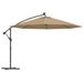 Syfax Ampelschirm Zweefparasol met LED-verlichting en metalen paal 350 cm taupe
