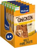 Vitakraft Pure Chicken Munten, Hondensnacks, Kip munten, traktaties voor hondentraining, zonder toegevoegde suiker (8x 80g)