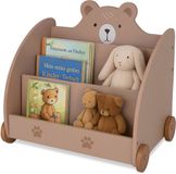 Merkloos Relaxdays Kinderboekenkast Beer, 58x60x40 cm, bruin