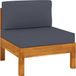 Banc d'angle avec coussins gris foncé bois d'acacia massif