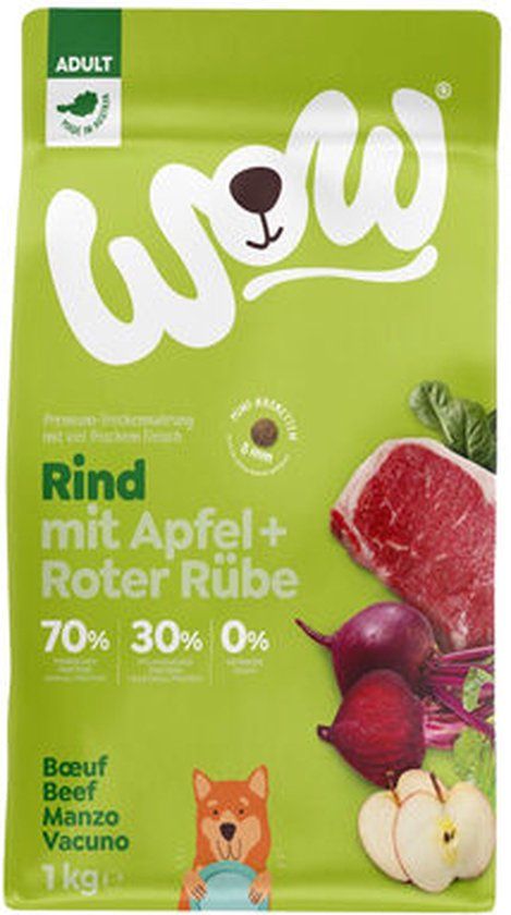 WOW! Mini Adult Hondenvoer - Rund - 1 kg