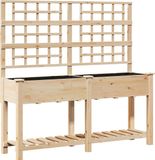 vidaXL Jardinière beige 161 x 46 x 152,5 cm bois d'épicéa massif