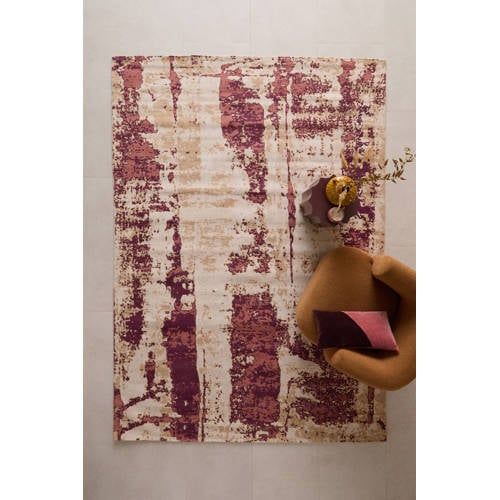 NOUS Living vloerkleed Renato bordeaux/roze (290x200cm)