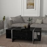 en.casa Salontafel Tavak zwart en zilverkleurig 104x60x38 cm