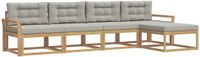 vidaXL - Bank loungeset - 5 zitplekken - Polyester - Wit en lichtgrijs