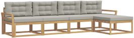 vidaXL - Canapé d'angle - 5 places - Polyester - Blanc et gris clair