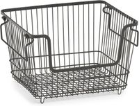 Zeller opberg draadmandje - zwart - 33 x 27 x 21 cm - metaal