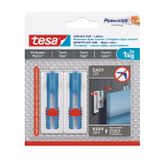 tesa Adjustable Self-adhesive Nail, Set of 3 Pack, For wallpaper and plaster, Hanging canvases, Load capacity max. 1 kg per nail, Removable without trace, Blue, White, Red