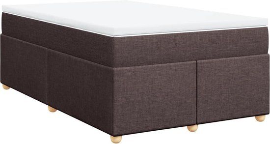 vidaXL Boxspring met matras donkerbruin 120x200 cm