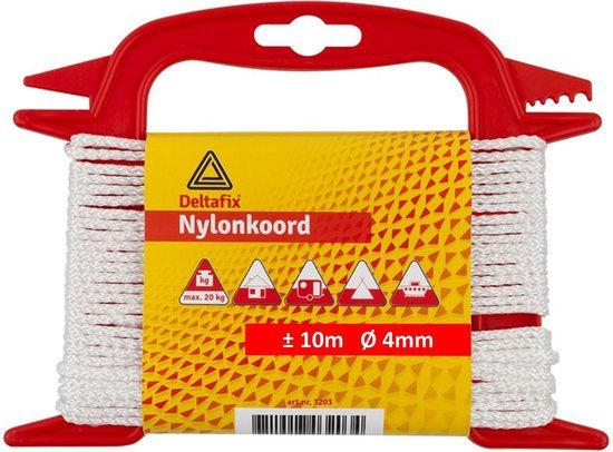 Deltafix Nylonkoord Ø 4 mm | 10 meter | Wit