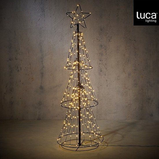 Luca Lighting Kerstverlichting Tree - 53x53x150 cm - Ijzer - Zwart